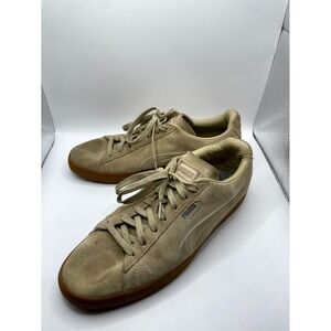 Puma Suede Emboss 360747-01 Sneakers Mens 10 Pale Khaki Lace Up Lifestyle Shoes